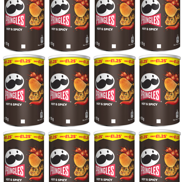 12 x Pringles Hot & Spicy - 70Gm
