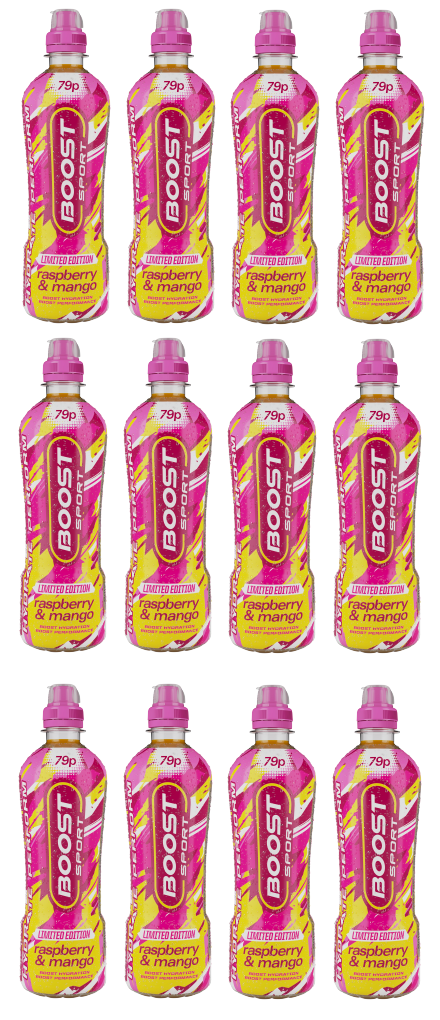 12 x Boost Sport Raspberry & Mango - 500Ml