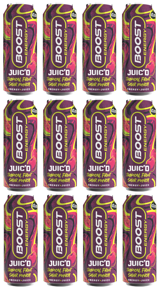 12 x Boost Juic'D Tropical Fruit Sour Punch - 500Ml