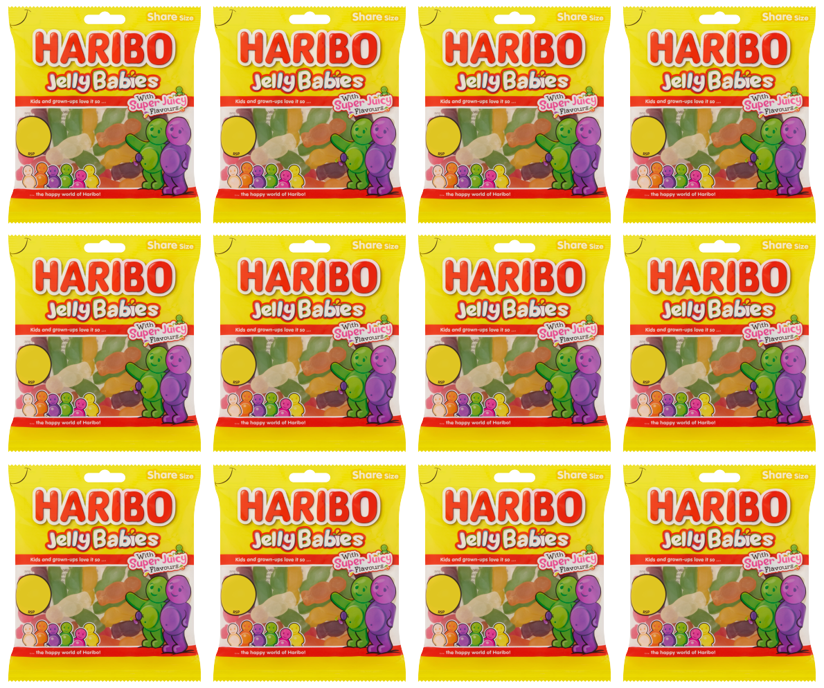 12 x Haribo Jelly Babies - 140Gm