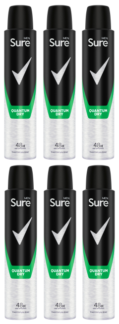 6 X Sure Men Anti P Quantum 200ML