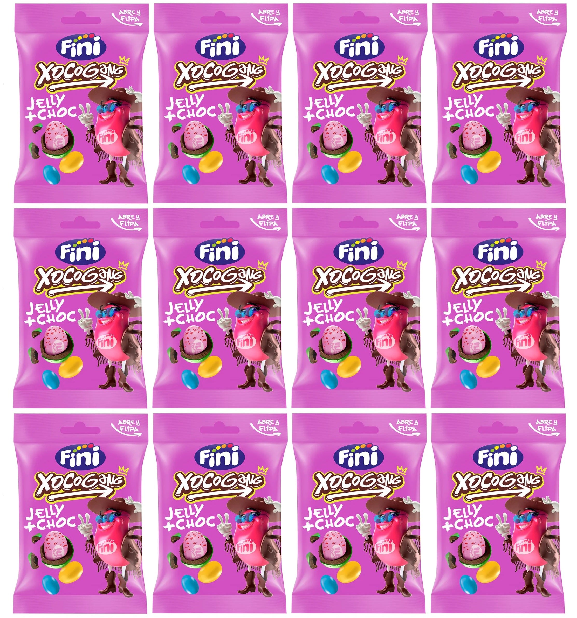 12 x Fini Chocolate Coated Jelly Beans - 80GM