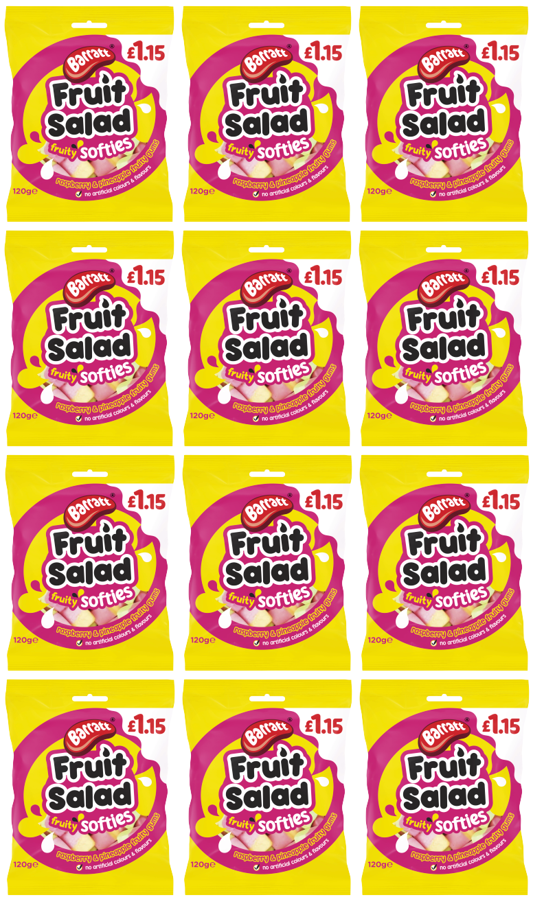 12 X Barratt Fruit Salad Softies 120G