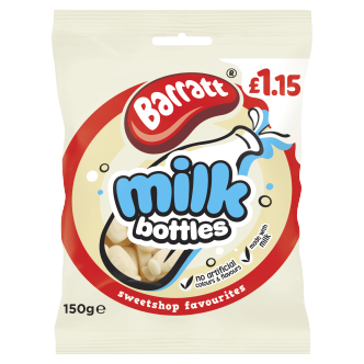 12 X Barratt Sweet Shop Milk Bottles 150G