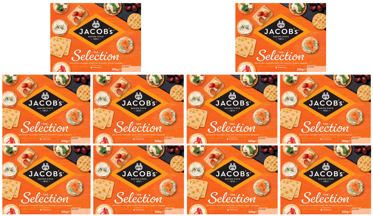 10 X Jacobs Biscuits For Cheese Christmas Crackers 300G