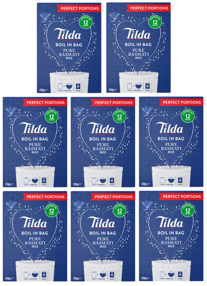 8 X Tilda Boil In The Bag Basmati 250GM