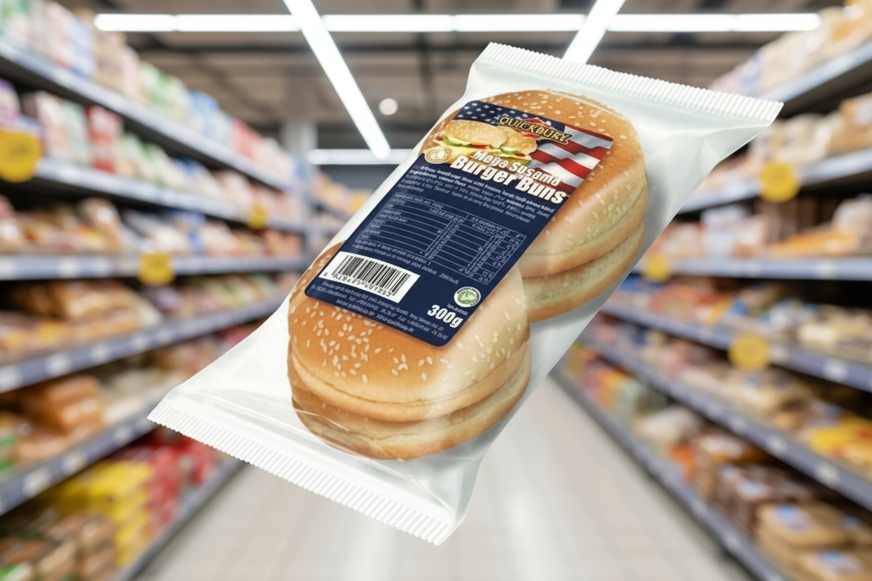 7 x Quickbury Mega Burger 4 Buns Sesame 300G