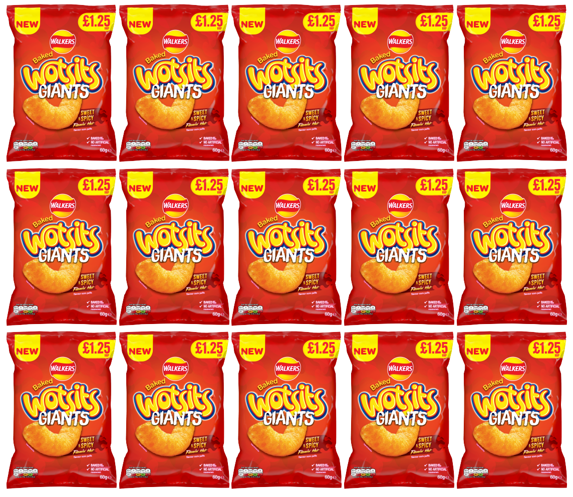 15 x Wotsits Giants Flaming Hot £1.25 - 60GM