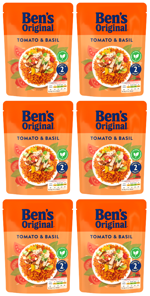 6 X Ben's Original Tom & Basil Rice 220g