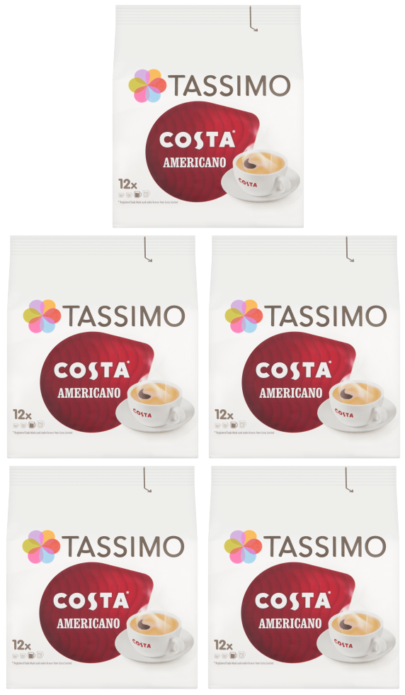 5 X Tassimo Costa Americano 108GM