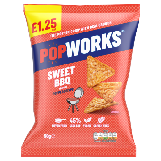 15 x Popworks Bbq Popped Crisps £1.25 - 50GM