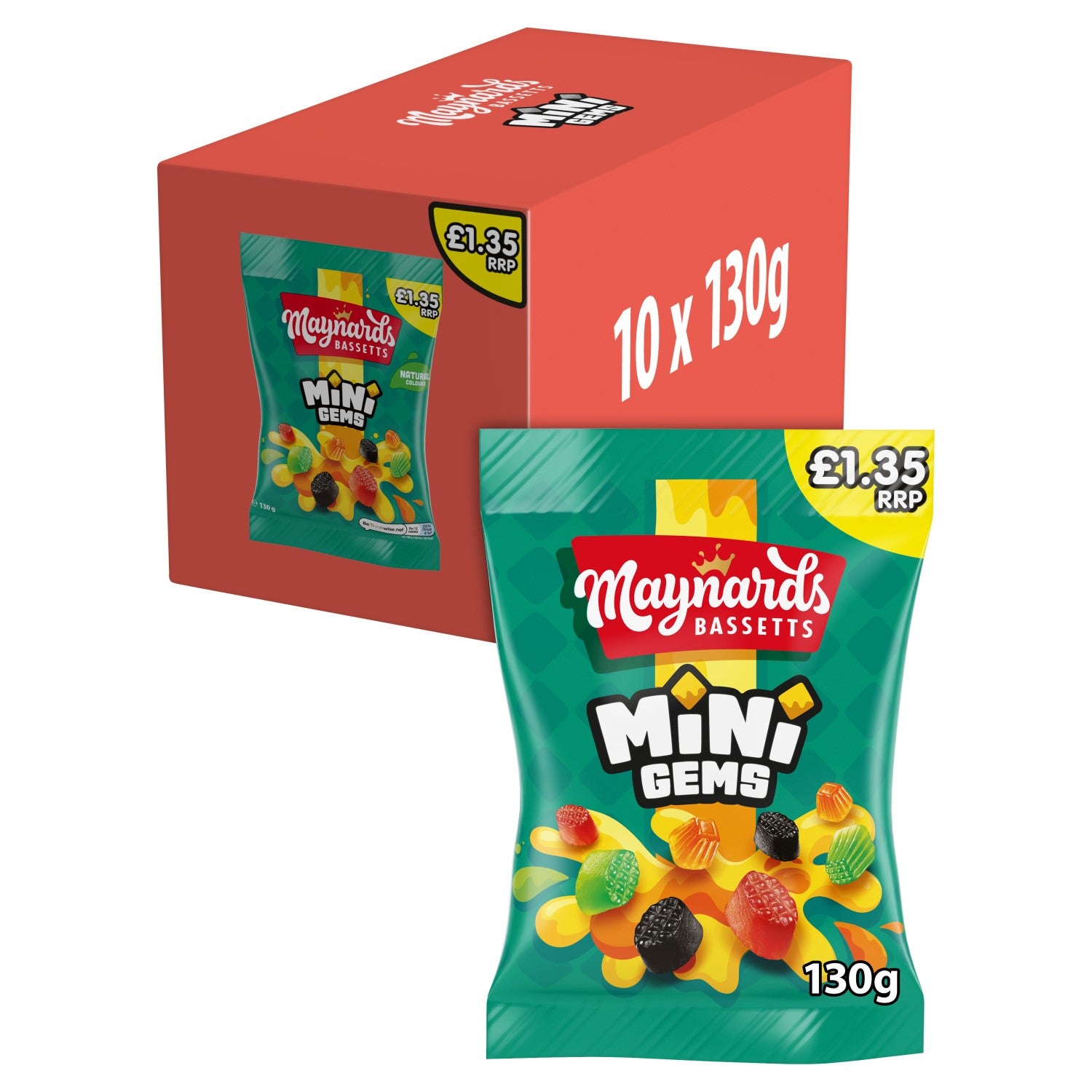 10 x Maynards Bassetts Mini Gems - 130GM