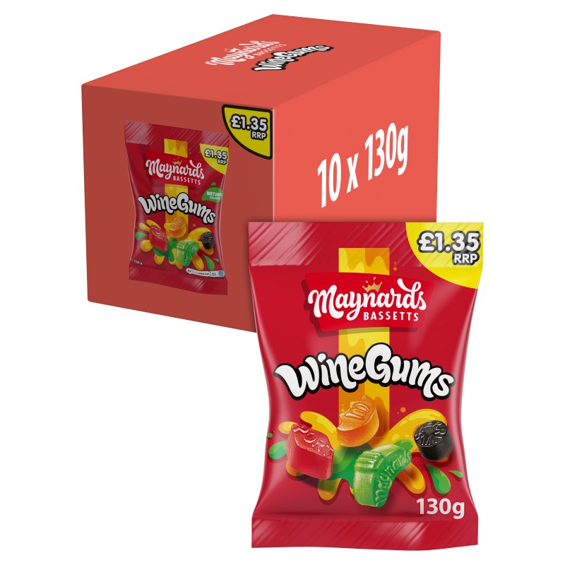 10 x Maynards Wine Gums Bags - 130GM