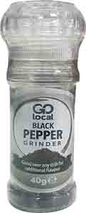 6 X Go Local Black Pepper Grinder - 40G