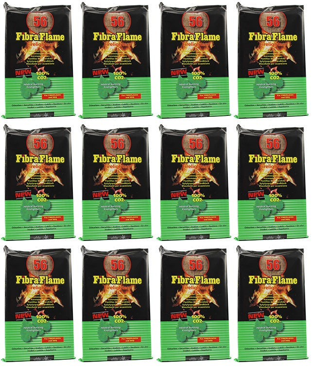 12 x Fibra Flame Eco Firelighters  - 56 PACK