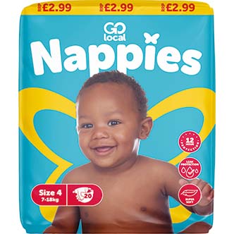 3 X Go Local Nappies Size 4 - 20 Pack