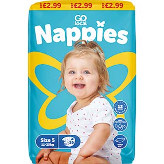3 X Go Local Nappies Size 5 - 16 Pack