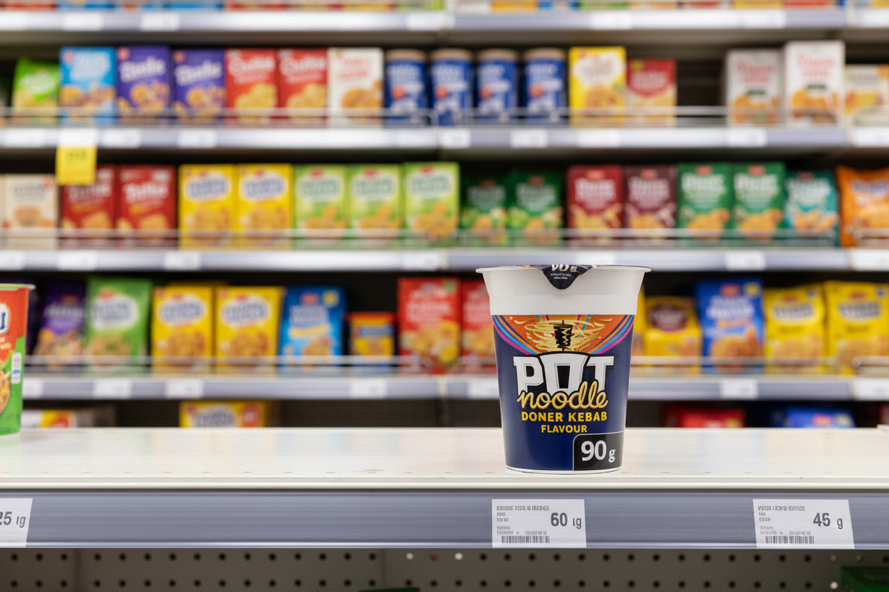 12 x Pot Noodle  Standard Snack Pot Doner Kebab 90 G