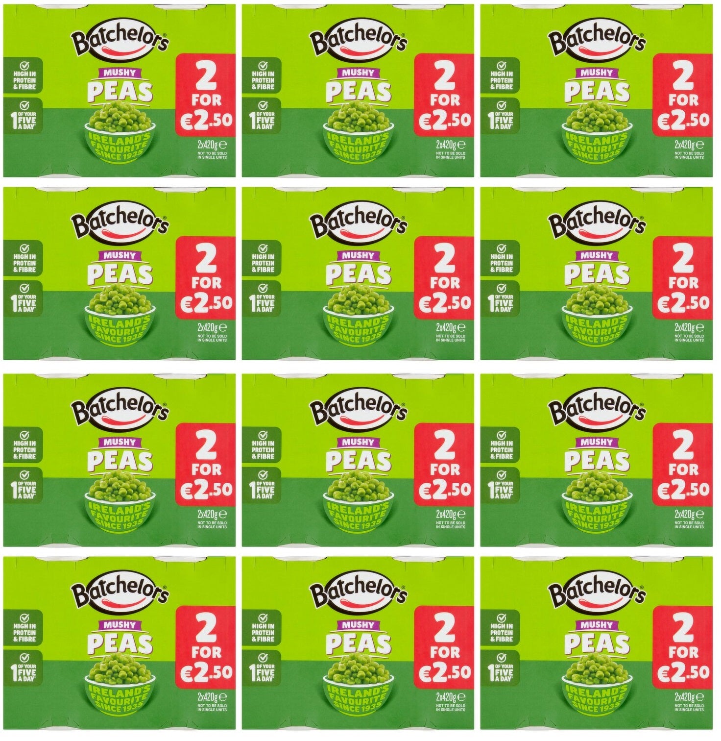 12 x Batchelors Mushy Peas 2 X 420G