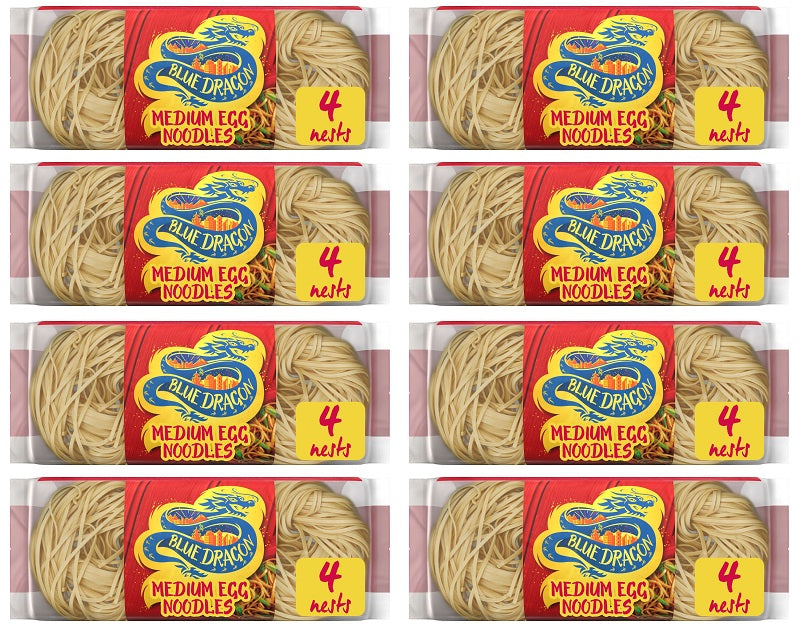 8 x Blue Dragon Medium Egg Noodles 250G