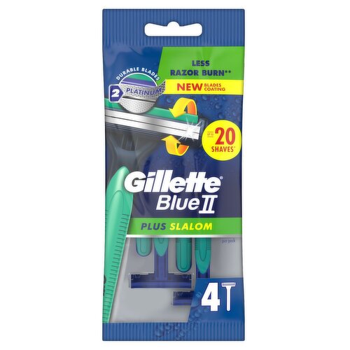 20 x Gillette Blue 2 Plus Slalom Disposable 4 S