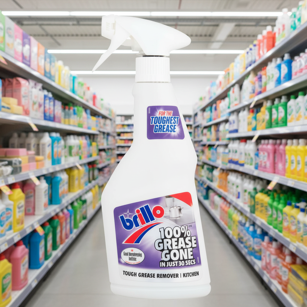 6 X Brillo Kitchen Grease Remover - 500Ml