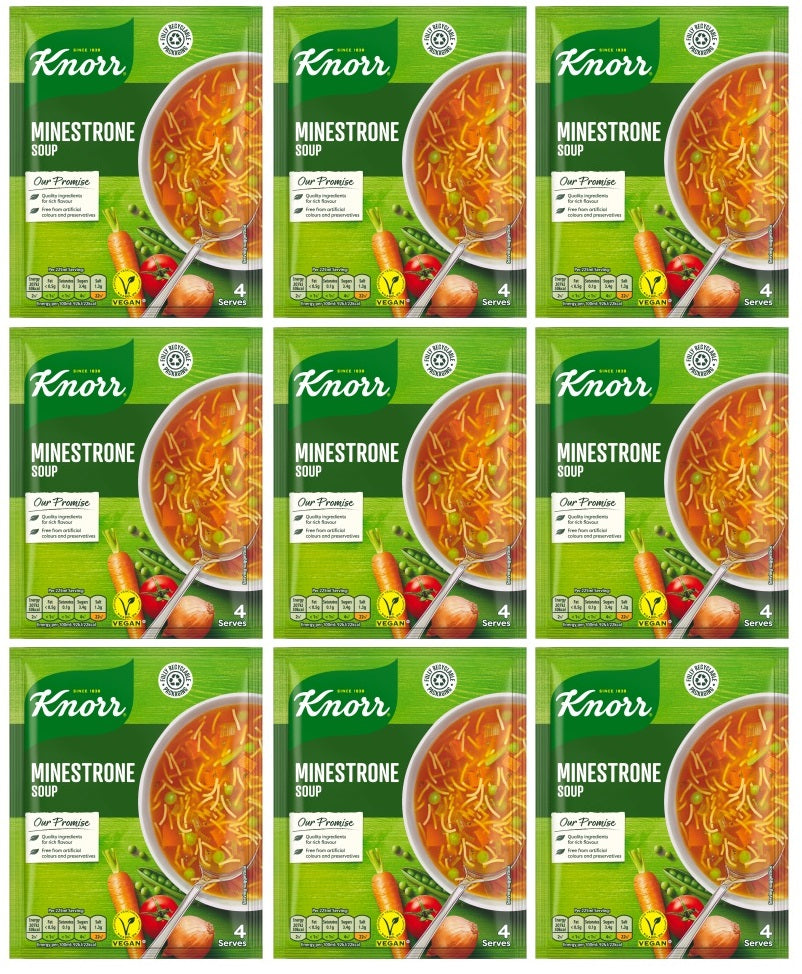 9 x Knorr Minestrone Soup 62G