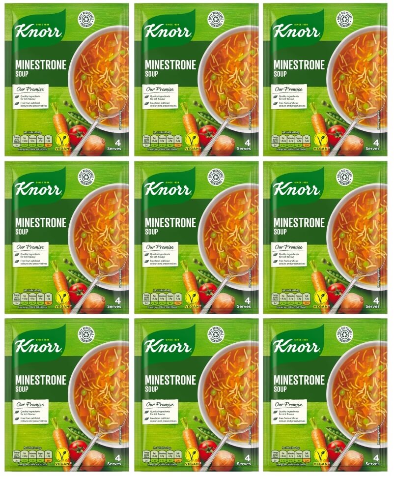 9 x Knorr Minestrone Soup 62G