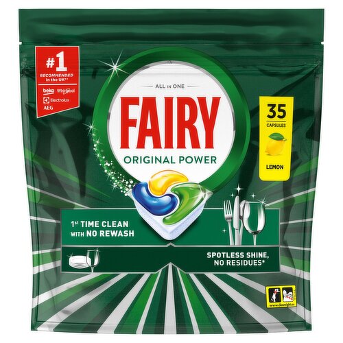 5 X Fairy Original Dishwash Tablet Lemon - 35 Pack