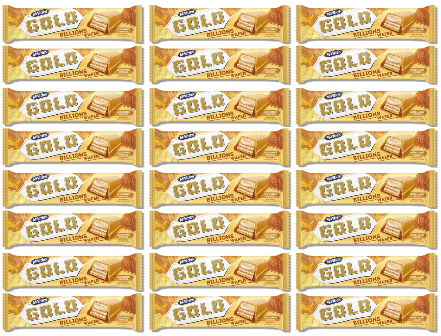 24 x Mcvitie's Gold Billions Wafer Golden Caramel Chocolate 39G