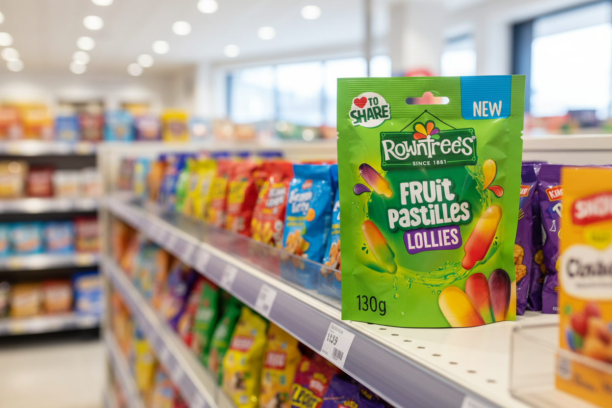 9 X Rowntrees Fruit Pastilles Lollies Pouch - 130Gm