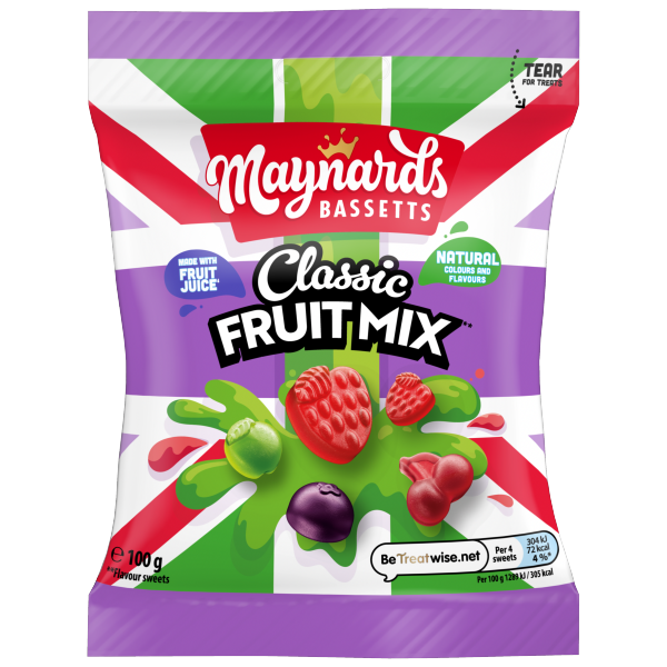 10 X Maynards Classic Fruit Mix Sharing Bag Mondelez - 100Gm