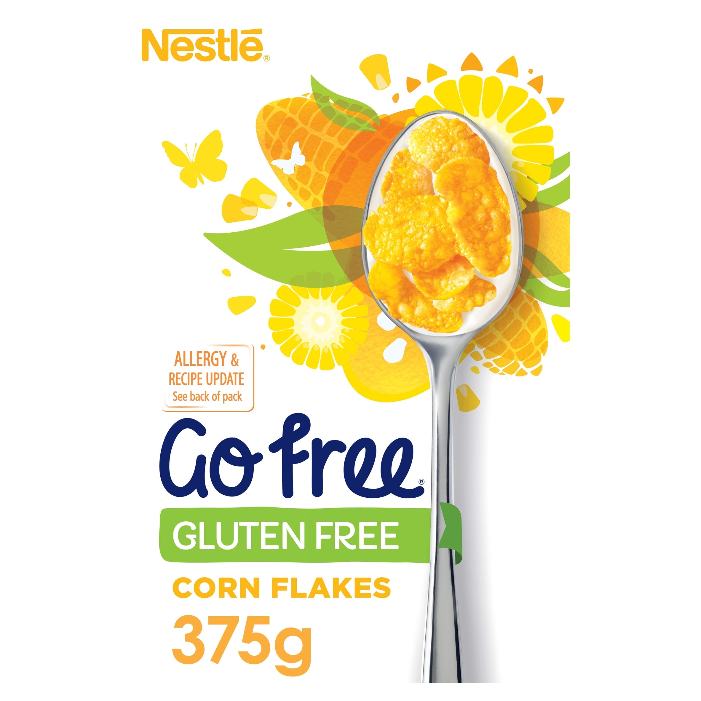 8 X Nestle Go Free Cornflakes 8 Case - 375G
