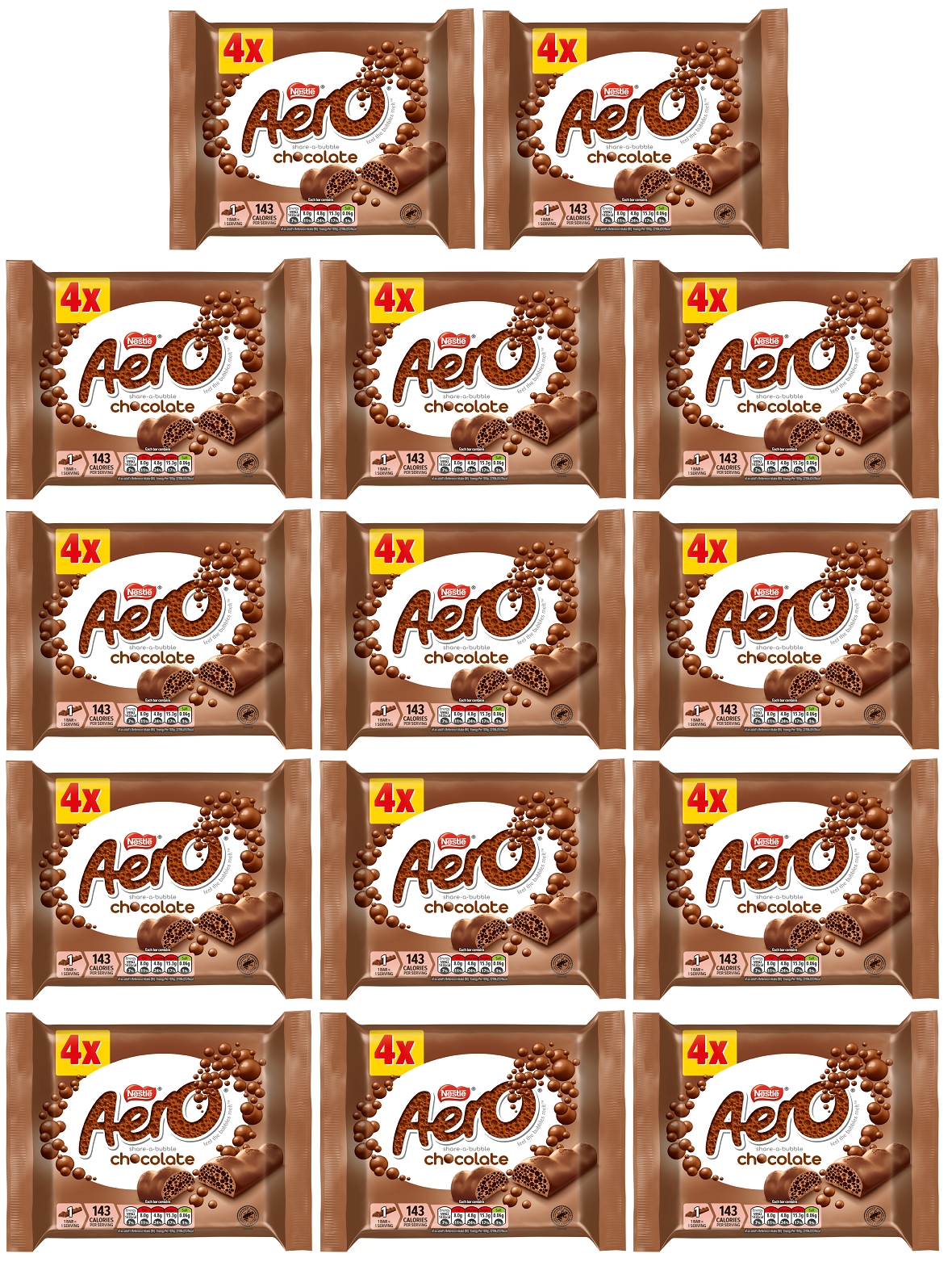 14 x Aero Chocolate Bars 4 X 27G (108G)