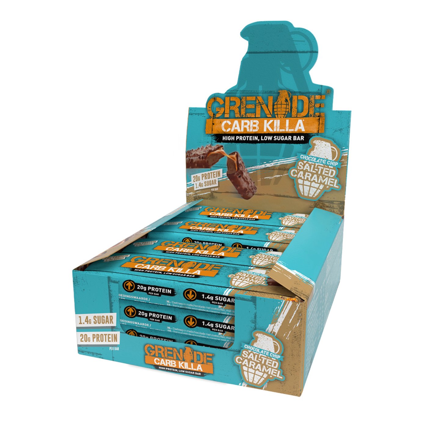 12 x Grenade Chocolate Chip Salted Caramel Flavour 60G