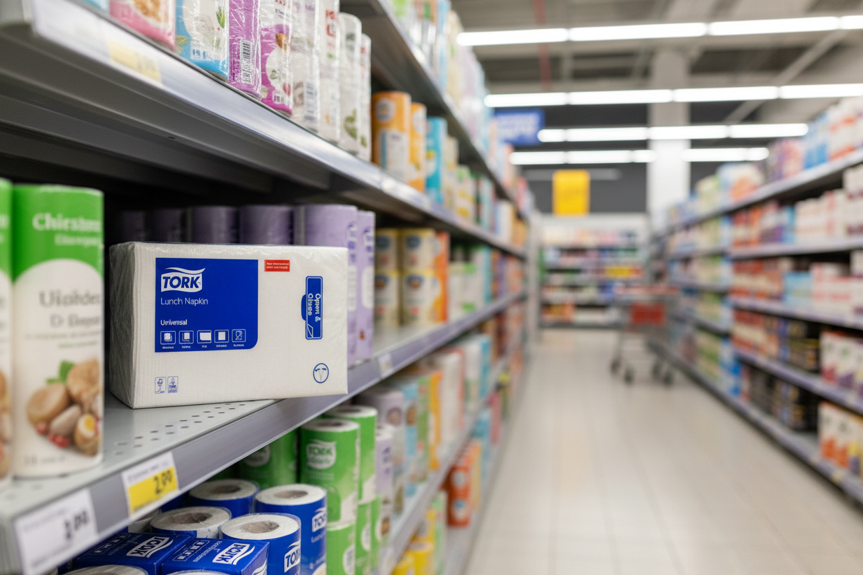 Tork White Lunch Napkin 1/4 Fold 1-Ply 500 X1