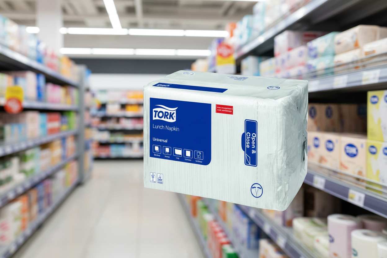 Tork White Lunch Napkin 1/4 Fold 1-Ply 500 X1