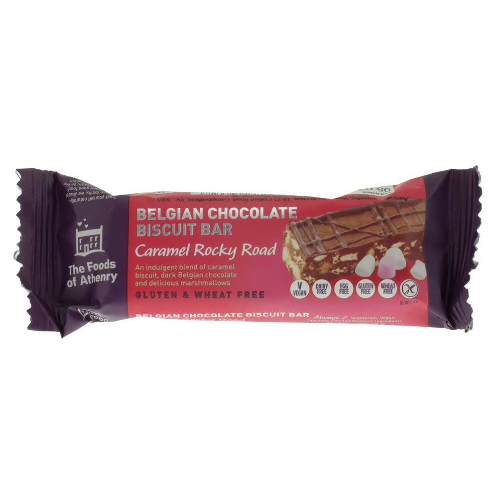 20 x The Foods Of Athenry Belgian Chocolate Biscuit Bar Caramel Rocky Road 55G