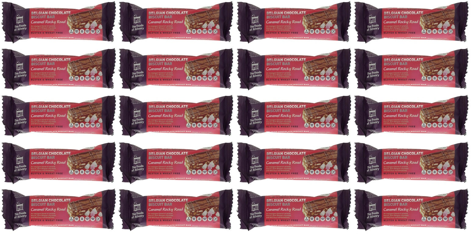 20 x The Foods Of Athenry Belgian Chocolate Biscuit Bar Caramel Rocky Road 55G