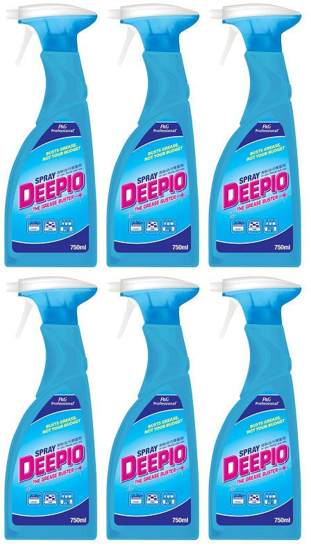 6 x Deepio Professional Kitchen Degreaser Spray 750Ml