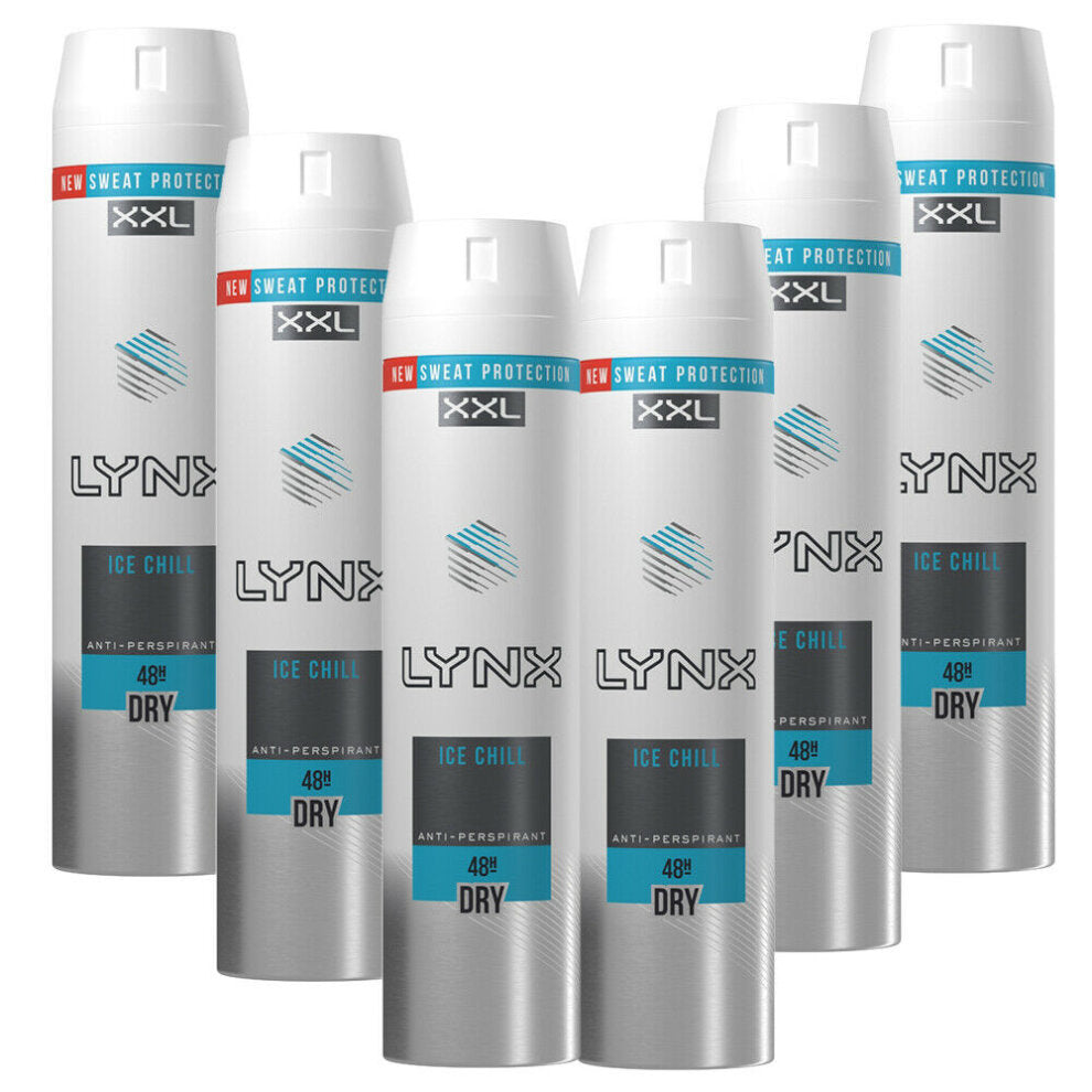 6 x Lynx  Anti-Perspirant Deodorant Spray Xxl Ice Chill 250 Ml