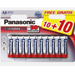 6 x Panasonic Everyday Power Aa Batteries Alkaline 20Pk 10+10F