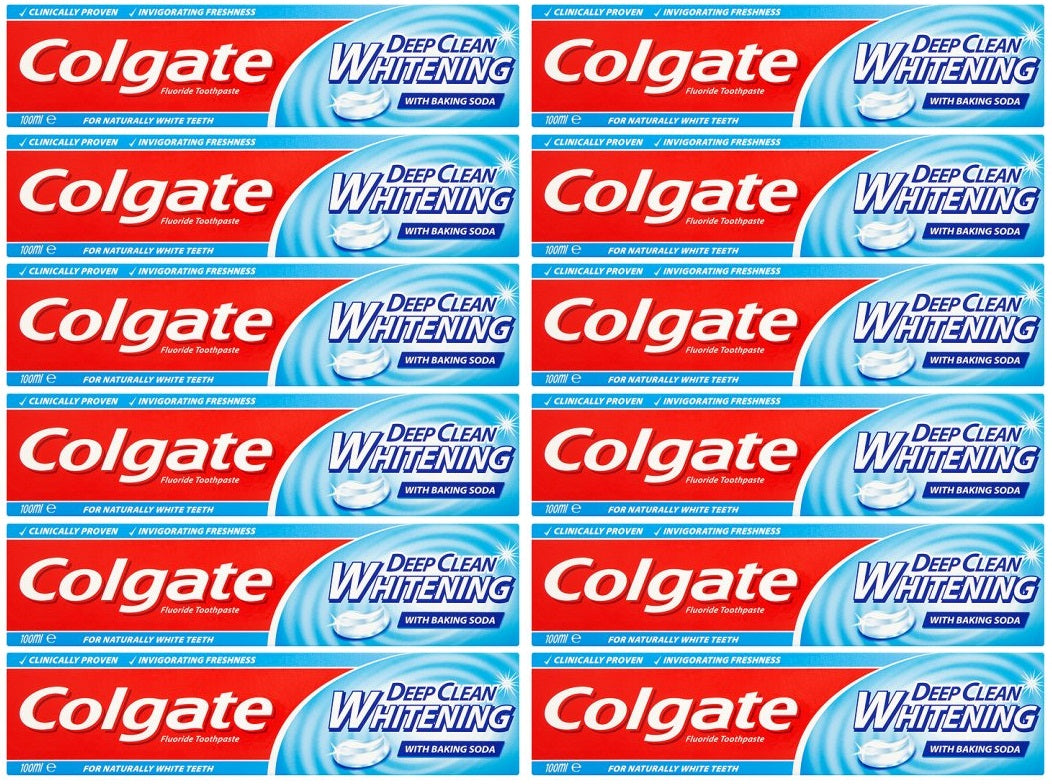 12 x Colgate Deep Clean Whitening Toothpaste With Baking Soda 75Ml