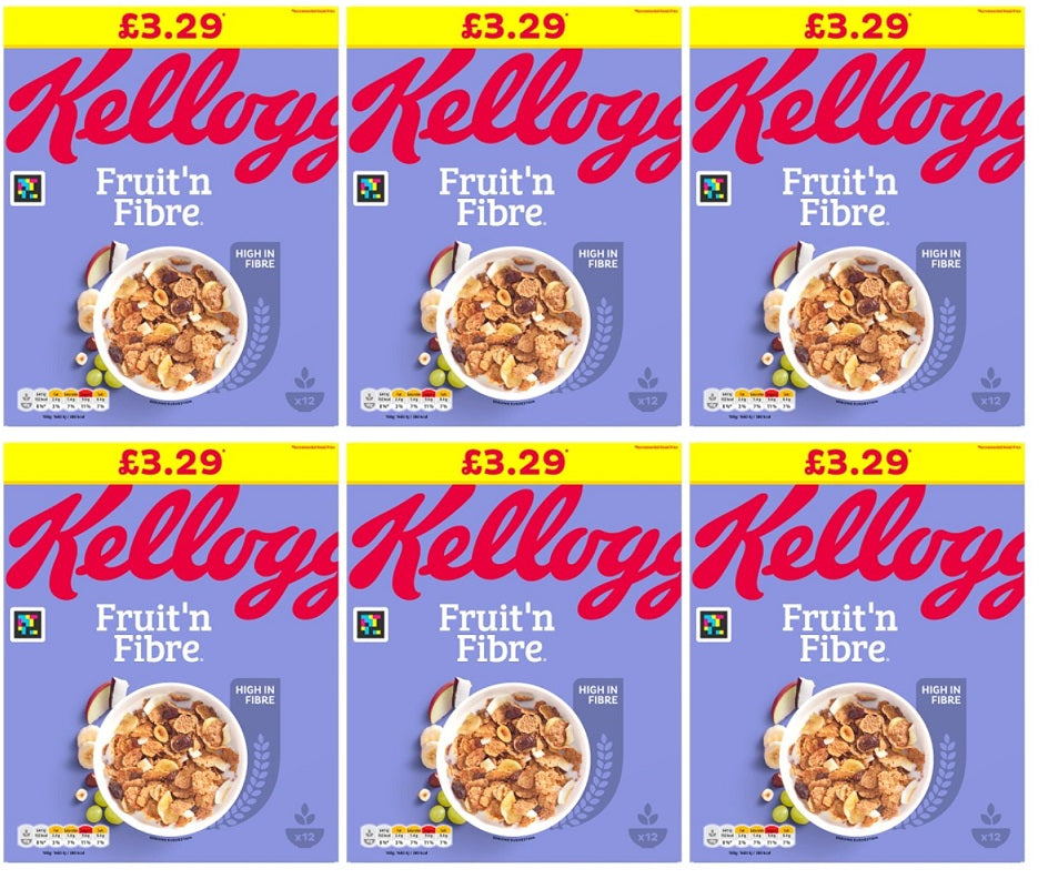 6 x Kelloggs Fruit N Fibre - 500G