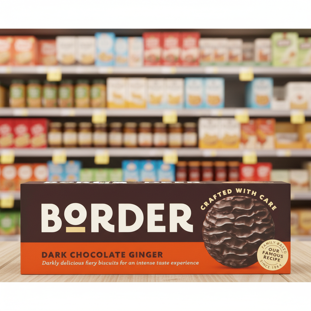 14 X Border Biscuits Dark Chocolate Ginger 150G