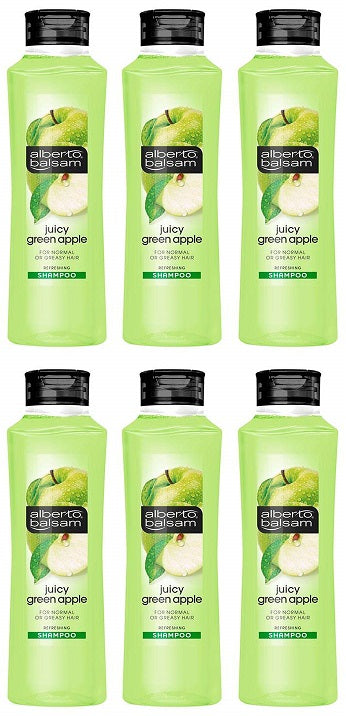 6 x Alberto Balsam Juicy Green Apple Shampoo 350Ml