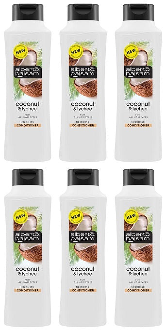 6 x Alberto Balsam Coconut & Lychee Conditioner 350Ml