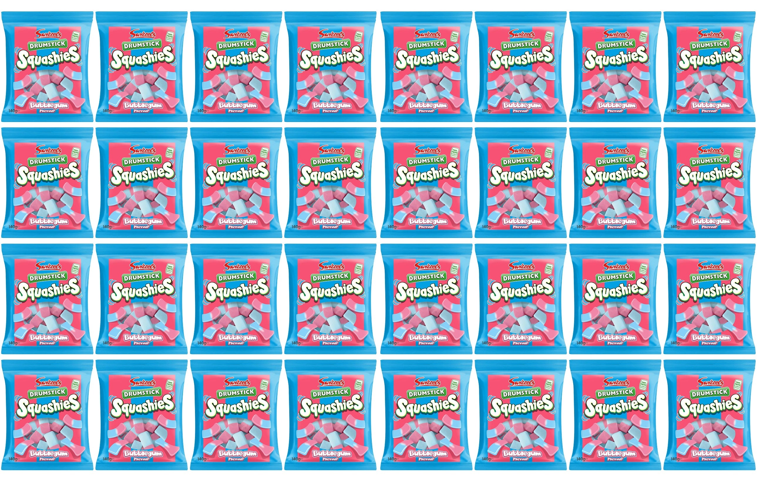 32 x Swizzels Drumstick Squashies Bubblegum Flavour 120G