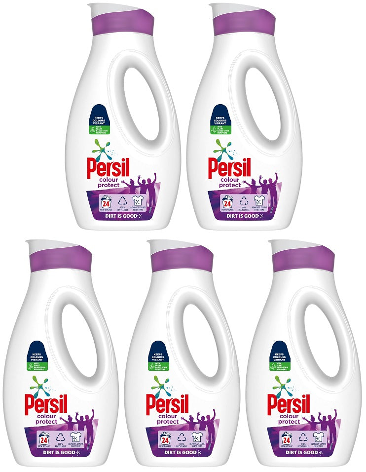 5 x Persil Colour Laundry Washing Liquid Detergent 24 Wash 648 Ml