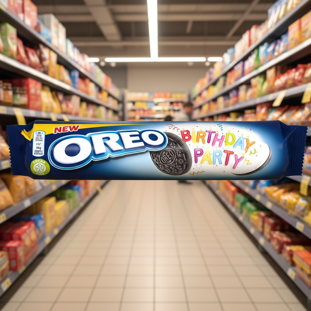 16 x Oreo Birthday Party Sandwich Biscuits 154G